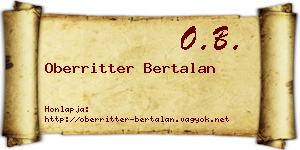 Oberritter Bertalan névjegykártya