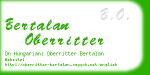 bertalan oberritter business card